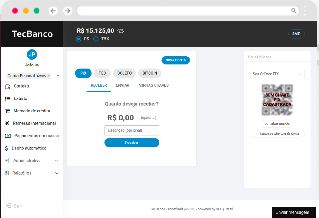 Print da plataforma TecBanco